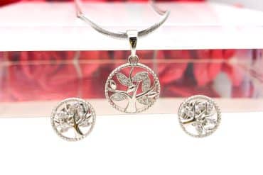 نیم ست زنانه سیلور با طرح درخت -از برند ژوپینگ