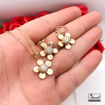 نیم ست طرح گل نگین دار ژوپینگ ضدحساسیت