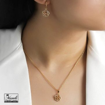 نیم ست گل نگین دار ظریف YSX