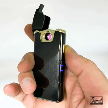 فندک شارژی پره‌ای مشکی lighter