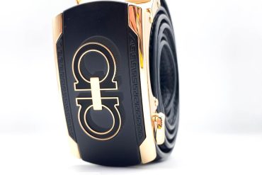 کمربند ریلی چرم مشکی سالواتوره فراگامو