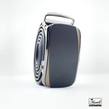 کمربند ریلی چرم مشکی با سکگ کلاسیک