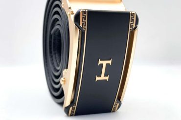 کمربند ریلی سگک رزگلد مشکی