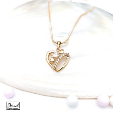 گردنبند ژوپینگ طرح قلب نگین دار