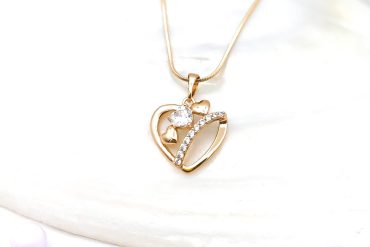 گردنبند ژوپینگ طرح قلب نگین دار