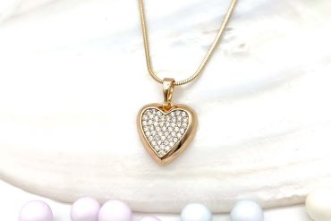 گردنبند ژوپینگ نگین دار طرح قلب