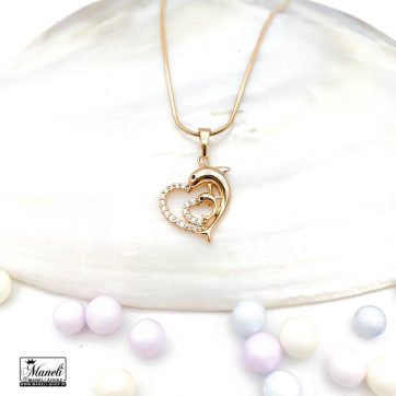 گردنبند ژوپینگ با طرح قلب و دلفین