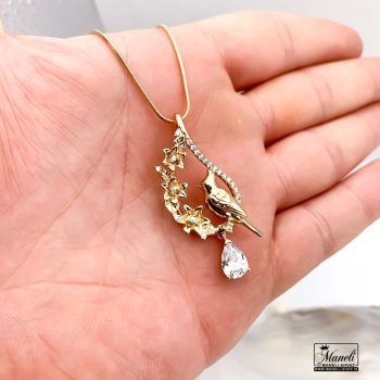 خرید گردنبند ژوپینگ زنانه با طرح گل و بلبل