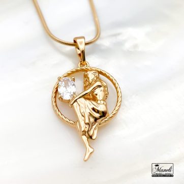 گردنبند ژوپینگ زنانه طرح زن نشسته