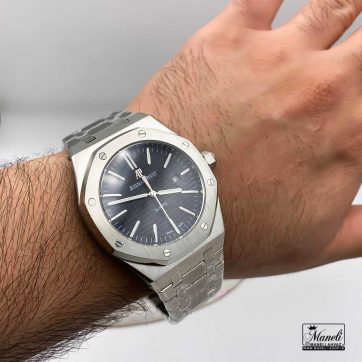 خرید ساعت ای پی مردانه نقره ای صفحه مشکی AP