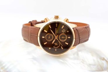 ساعت بند چرم زنانه الگانس رنگ قهوه ای کد 1250