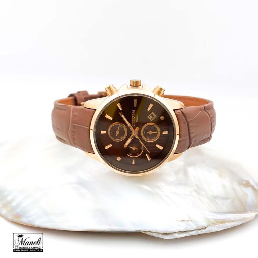 ساعت بند چرم زنانه الگانس رنگ قهوه ای کد 1250