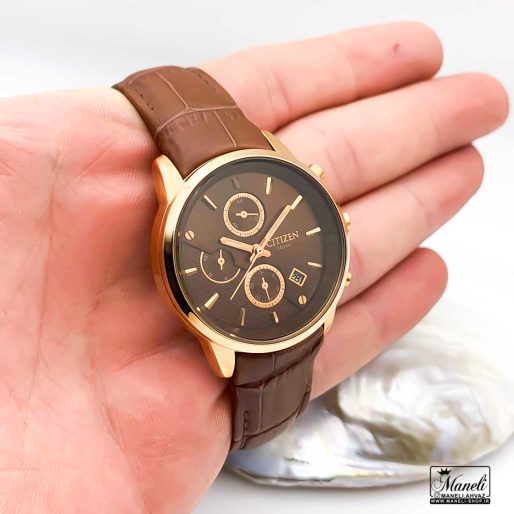 خرید ساعت بند چرم زنانه الگانس رنگ قهوه ای