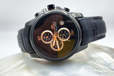 ساعت زنانه الگانس با بند چرم مشکی کد 1257