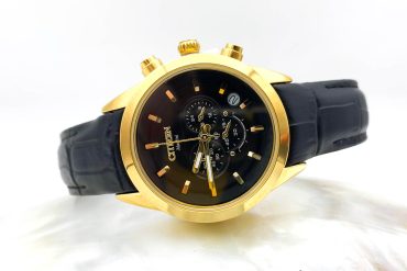 ساعت زنانه بند چرم با قاب طلایی سیتیزن