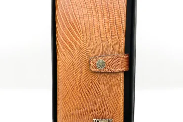 کیف پولی چرم کروکودیلی - رنگ عسلی