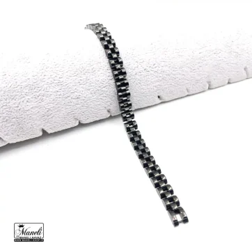 دستبند رولکس باریک مشکی - استیل رنگ ثابت 14020166