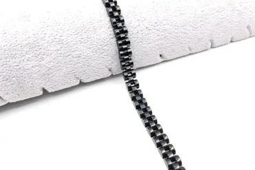 دستبند رولکس باریک مشکی - استیل رنگ ثابت 14020166