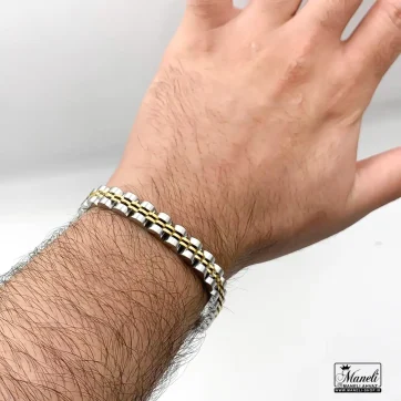 خرید دستبند رولکس باریک دورنگ - استیل رنگ ثابت