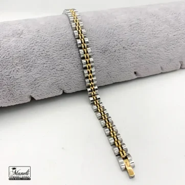 دستبند رولکس باریک دورنگ - استیل رنگ ثابت 14020168