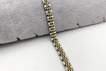 دستبند رولکس باریک دورنگ - استیل رنگ ثابت 14020168