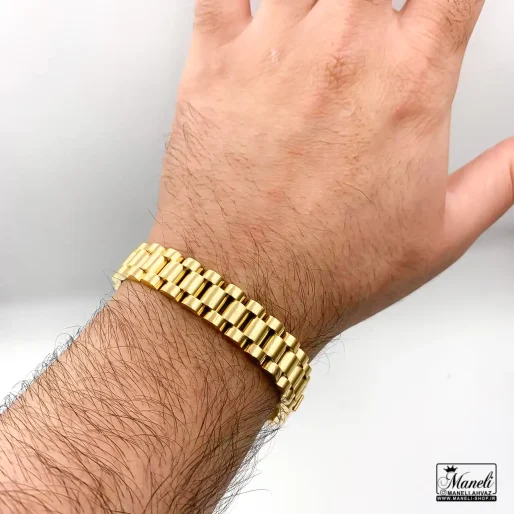 خرید دستبند رولکس طلایی بافت درشت 14030170