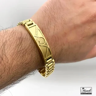 خرید دستبند رولکس استیل مردانه طلایی رنگ ثابت 14030151