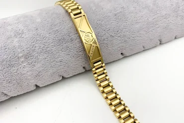 دستبند رولکس استیل مردانه طلایی رنگ ثابت 14030151