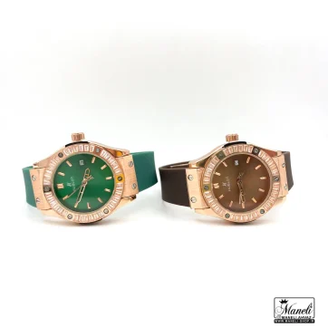 ساعت زنانه هابلوت نگین دار - سبز و قهوه ای
