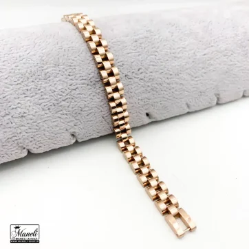 دستبند رولکس باریک رزگلد - استیل رنگ ثابت 14020167