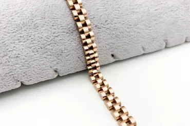 دستبند رولکس باریک رزگلد - استیل رنگ ثابت 14020167