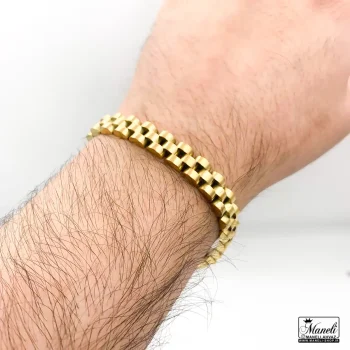 خرید دستبند رولکس باریک طلایی - استیل رنگ ثابت