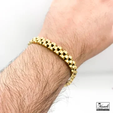 خرید دستبند رولکس باریک طلایی - استیل رنگ ثابت