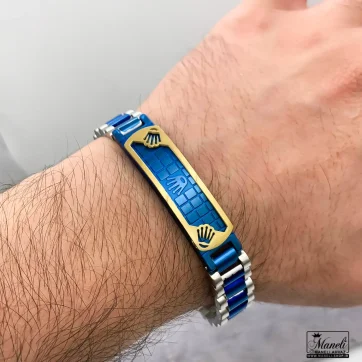 قیمت دستبند رولکس آبی پلاک دار - تخفیف دار