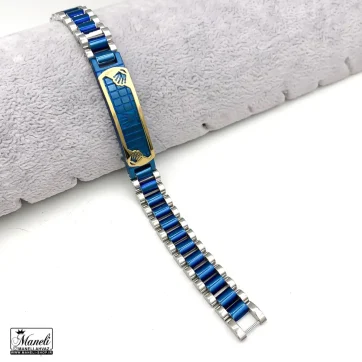 دستبند رولکس آبی پلاک دار - تخفیف دار