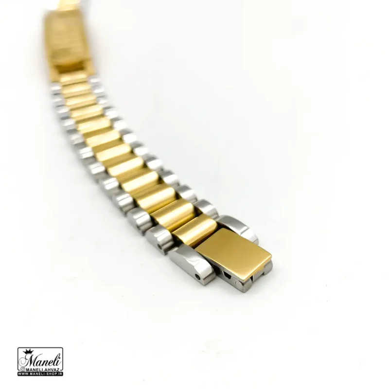 قیمت دستبند رولکس سیلور طلایی پلاک دار