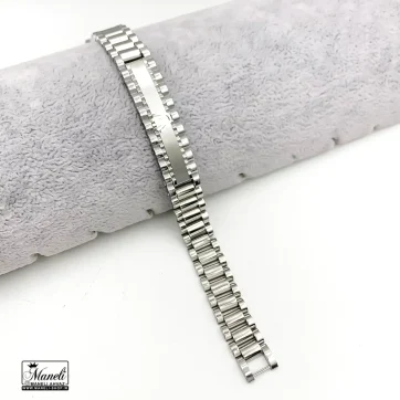 دستبند مردانه رولکس نقره ای پلاک دار 14030150