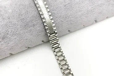 دستبند مردانه رولکس نقره ای پلاک دار 14030150