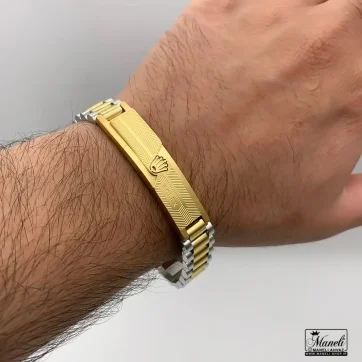 خرید دستبند رولکس پلاک دار کلاسیک مردانه