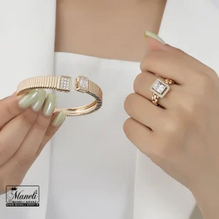 جدیدترین ست دستبند و انگشتر زنانه پهن برند ژوپینگ