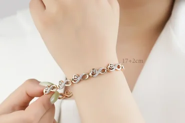 دستبند ژوپینگ بی نهایت نگین دار