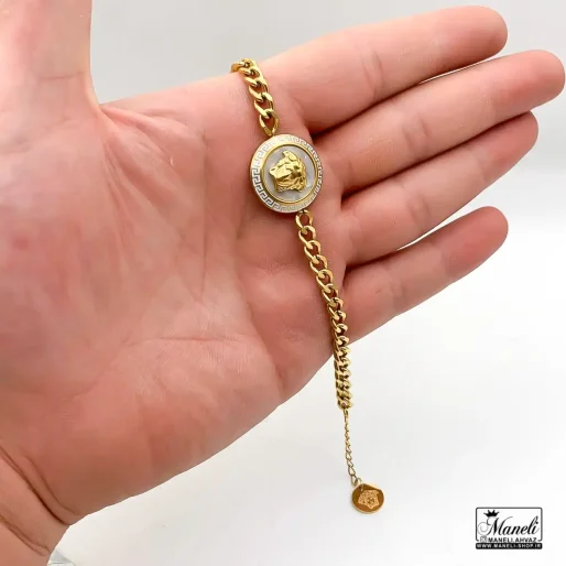 خرید دستبند ورساچه زنانه طلایی استیل