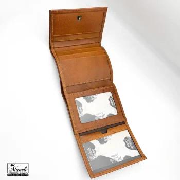 کیف پولی کوتاه (دلاری) چرم قهوه ای