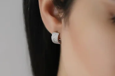 گوشواره حلقه ای نگین دار ژوپینگ 14030262