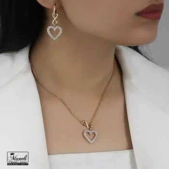 نیم ست طرح قلب و بینهایت ژوپینگ طلایی