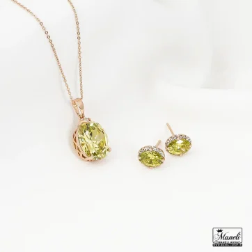 نیم ست زنانه نگین سبز ژوپینگ