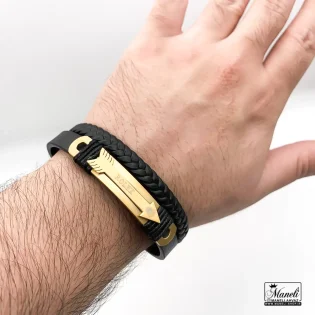 خرید دستبند چرم مردانه دو ردیفه رولکس