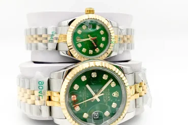 ست ساعت مچی رولکس های کپی درجه یک زنانه و مردانه با موتور ژاپن و صفحه سبز