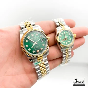ست ساعت مچی رولکس های کپی درجه یک زنانه و مردانه با موتور ژاپن و صفحه سبز - Image 2