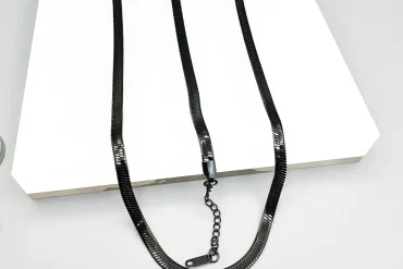 ست زنجیر و دستبند ماری مشکی 14030265